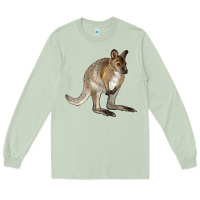 Matcha Hand Drawn Wallaby Animal Long Sleeve Tee - LillyAllenDesigns