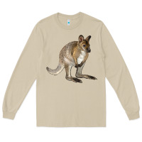 Mushroom Hand Drawn Wallaby Animal Long Sleeve Tee - LillyAllenDesigns