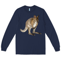 Navy Hand Drawn Wallaby Animal Long Sleeve Tee - LillyAllenDesigns