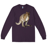 Plum Hand Drawn Wallaby Animal Long Sleeve Tee - LillyAllenDesigns