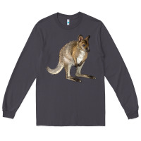Smoke Hand Drawn Wallaby Animal Long Sleeve Tee - LillyAllenDesigns