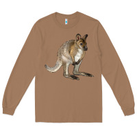 Toasted Coconut Hand Drawn Wallaby Animal Long Sleeve Tee - LillyAllenDesigns