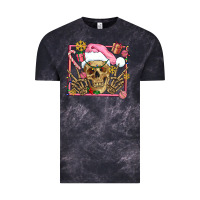 Cloud Black pink christmas skeleton Vintage Tee - AdoDesignShop