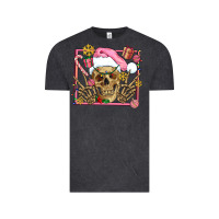 Vintage Black pink christmas skeleton Vintage Tee - AdoDesignShop