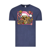 Vintage Denim pink christmas skeleton Vintage Tee - AdoDesignShop