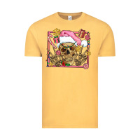 Vintage Mustard pink christmas skeleton Vintage Tee - AdoDesignShop