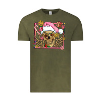 Vintage Olive pink christmas skeleton Vintage Tee - AdoDesignShop