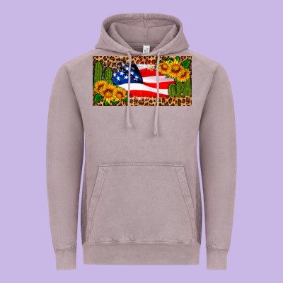 Usa Flag And Cactus License Plate Vintage Hoodie Designed By Hra Design Shop