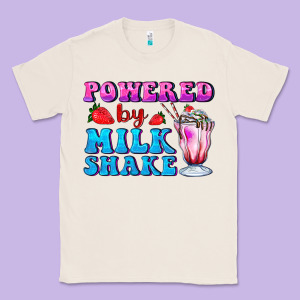 Powered By Milkshake Classic Tee Designed By Adodesignshop