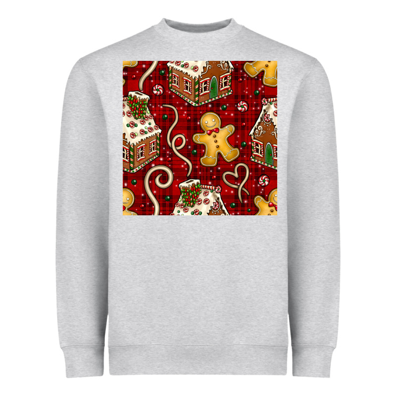 Christmas Gingerbread Cookie House Seamless Pattern Heavyweight Sweatshirt by BundleAndBundleShop | Teevron