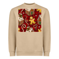 Mushroom christmas gingerbread cookie house seamless pattern Heavyweight Sweatshirt - BundleAndBundleShop