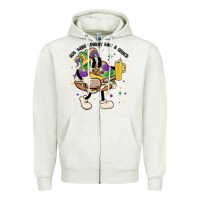 Oatmeal Heather out here lookin like a snack king cake mardi gras Zipper Hoodie - MaliasSmallBusiness