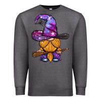 Charcoal Heather witch gnome with broom Premium Sweatshirt - BundleAndBundleShop