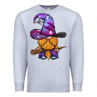 Heather Grey witch gnome with broom Premium Sweatshirt - BundleAndBundleShop