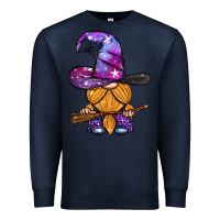 Navy witch gnome with broom Premium Sweatshirt - BundleAndBundleShop