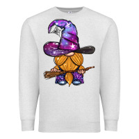 Oatmeal Heather witch gnome with broom Premium Sweatshirt - BundleAndBundleShop