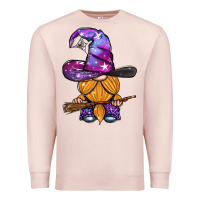 Pale Pink witch gnome with broom Premium Sweatshirt - BundleAndBundleShop