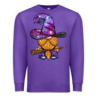 Purple witch gnome with broom Premium Sweatshirt - BundleAndBundleShop