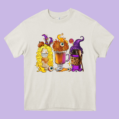 Heavy Core Tee Halloween hocus pocus coffee cups