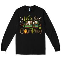 Black let's go camping Long Sleeve Tee - BarkalooDesign