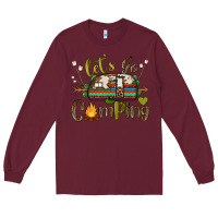 Burgundy let's go camping Long Sleeve Tee - BarkalooDesign