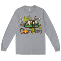 Heather Grey let's go camping Long Sleeve Tee - BarkalooDesign