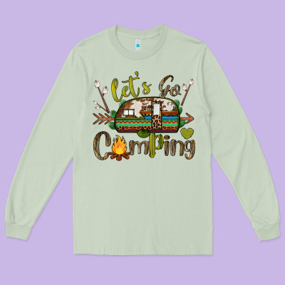 Let's Go Camping Long Sleeve Tee Designed By Barkaloodesign