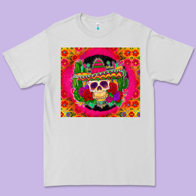 Mexican Skull Premium Tee Designed By Zillion Design Studio