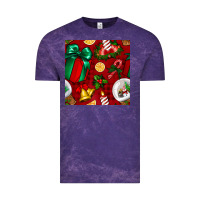 Cloud Purple christmas snow globe seamless pattern Vintage Tee - BundleAndBundleShop