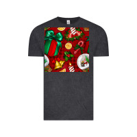 Vintage Black christmas snow globe seamless pattern Vintage Tee - BundleAndBundleShop