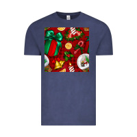 Vintage Denim christmas snow globe seamless pattern Vintage Tee - BundleAndBundleShop