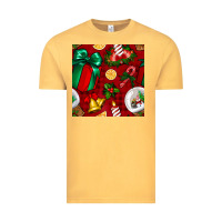 Vintage Mustard christmas snow globe seamless pattern Vintage Tee - BundleAndBundleShop