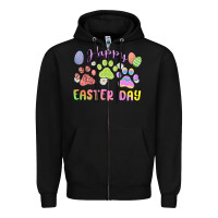 Black happy easter day paws Zipper Hoodie - MaliasSmallBusiness