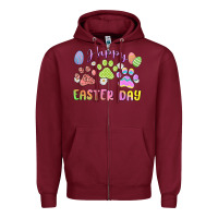 Burgundy happy easter day paws Zipper Hoodie - MaliasSmallBusiness
