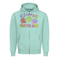 Seafoam happy easter day paws Zipper Hoodie - MaliasSmallBusiness