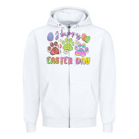 White happy easter day paws Zipper Hoodie - MaliasSmallBusiness