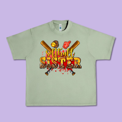 Softball Sister Urban Heavy Tee Designed By Adodesignshop