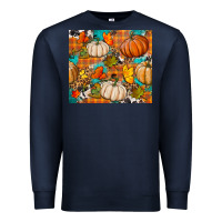 Navy fall pumpkin tumbler Premium Sweatshirt - BundleAndBundleShop