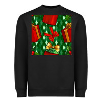 Black christmas surprise gift box seamless pattern Heavyweight Sweatshirt - BundleAndBundleShop