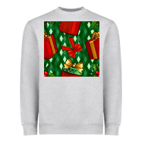 Heather Grey christmas surprise gift box seamless pattern Heavyweight Sweatshirt - BundleAndBundleShop