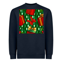Navy christmas surprise gift box seamless pattern Heavyweight Sweatshirt - BundleAndBundleShop