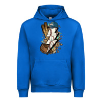 Cobalt Lightning bolt Baseball Urban Hoodie - HowdyJamesFarm