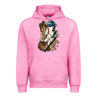 Fuchsia Pink Lightning bolt Baseball Urban Hoodie - HowdyJamesFarm