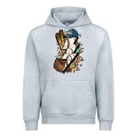 Heather Grey Lightning bolt Baseball Urban Hoodie - HowdyJamesFarm