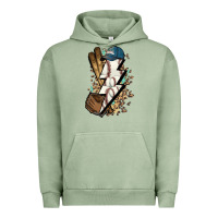 Pigment Oil Green Lightning bolt Baseball Urban Hoodie - HowdyJamesFarm
