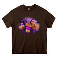 Chocolate Brown Halloween sneaker and heel afro woman Heavy Core Tee - RanaPortraitStore