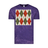 Cloud Purple christmas diamond plaid seamless pattern Vintage Tee - BundleAndBundleShop