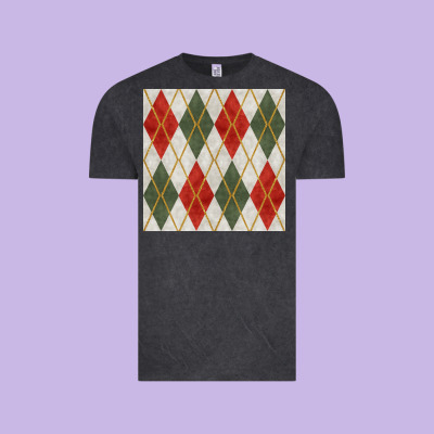 Christmas Diamond Plaid Seamless Pattern Vintage Tee Designed By Bundleandbundleshop