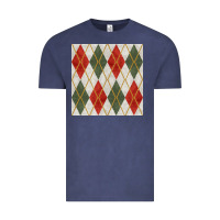 Vintage Denim christmas diamond plaid seamless pattern Vintage Tee - BundleAndBundleShop