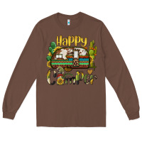 Chestnut happy camper caravan and gnome Long Sleeve Tee - BarkalooDesign